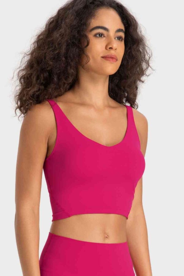 Deep V-Neck Crop Sports Bra - Image 2