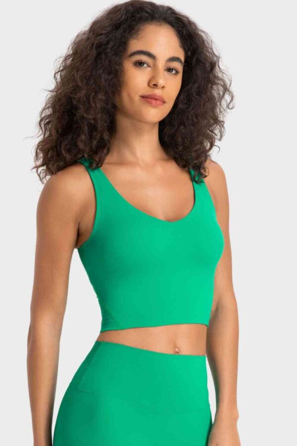 Deep V-Neck Crop Sports Bra - Image 27