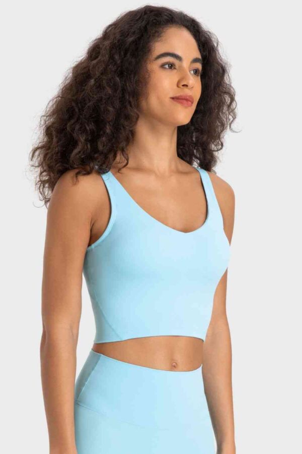 Deep V-Neck Crop Sports Bra - Image 24