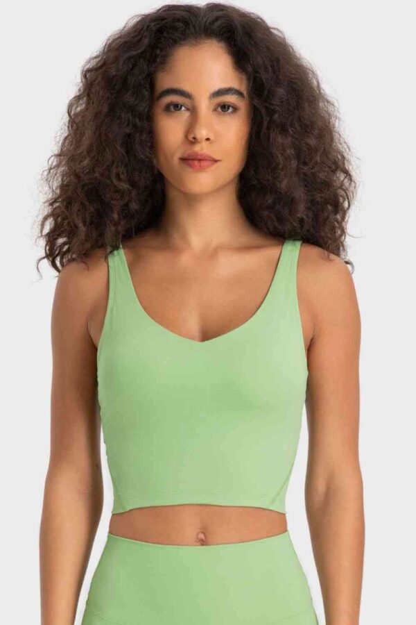 Deep V-Neck Crop Sports Bra - Image 32