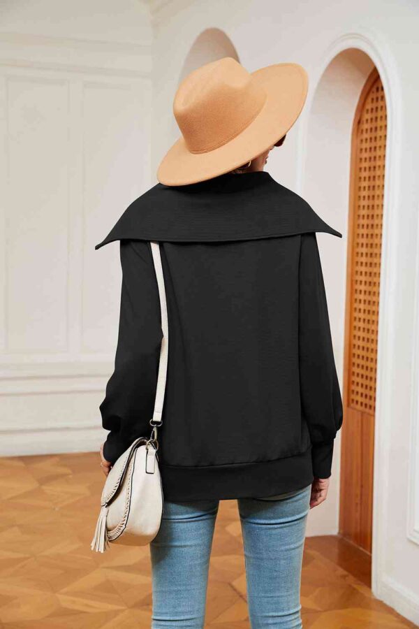 Half-Zip Collared Sweatshirt - Image 12