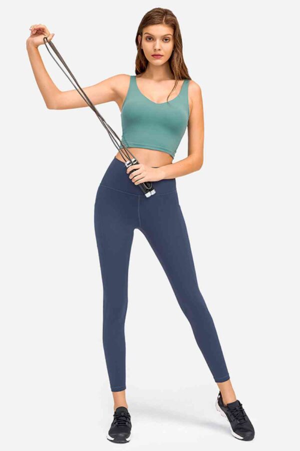 Deep V-Neck Crop Sports Bra - Image 12