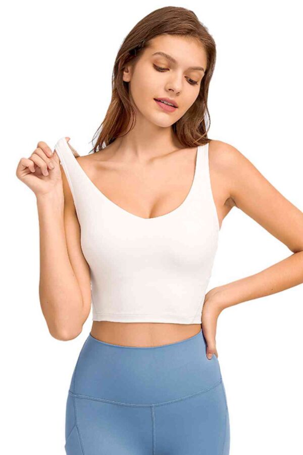 Deep V-Neck Crop Sports Bra - Image 15