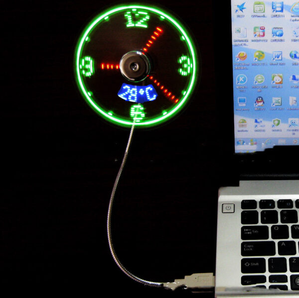 USB LED Clock Fan - Image 4