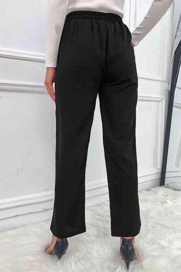 Button Fly Wide Leg Pants - Image 4