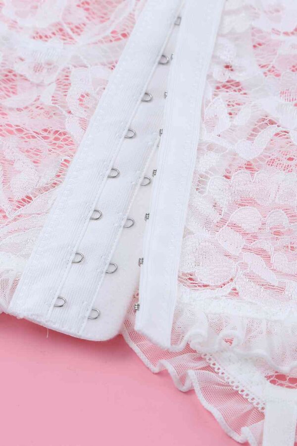 Lace-Up Frill Trim Lingerie Set - Image 10