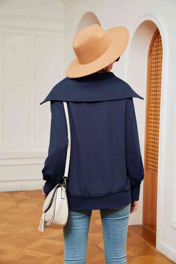 Half-Zip Collared Sweatshirt - Image 2