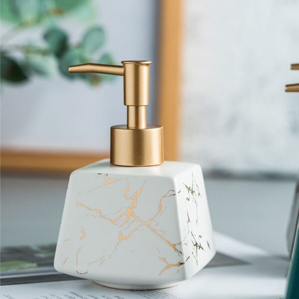 260ml Bathroom Luxury Ceramic Marble Marble Soap Dispenser Shower Gel - Image 5