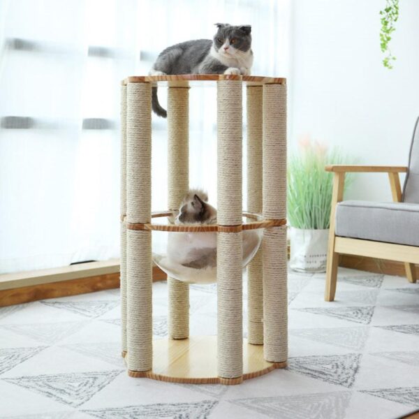 INSTACHEW Hexagon Tower, Scratch Post Cat Bed, Scratching Tower, Tower