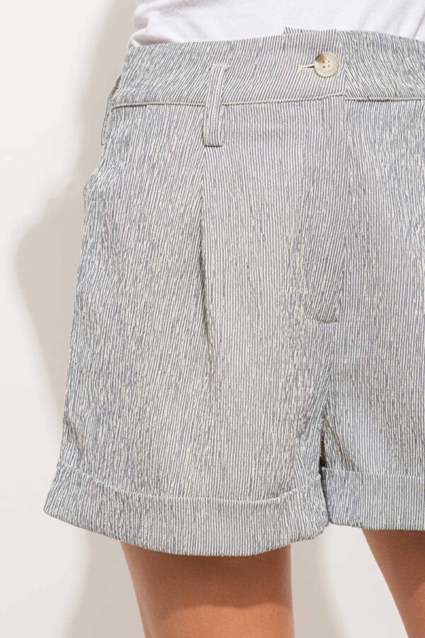 And The Why Pin Striped High Waist Rolled Shorts - Image 5