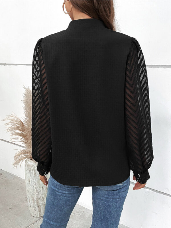 Button Up Notched Long Sleeve Shirt - Image 3