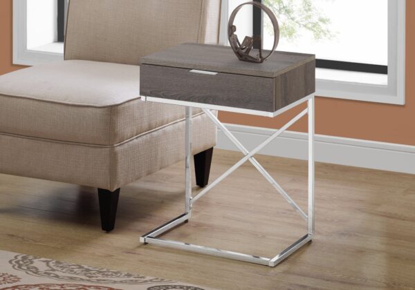 18.2" x 12.8" x 23.5" Dark Taupe  Particle Board  Metal  Accent Table - Image 2