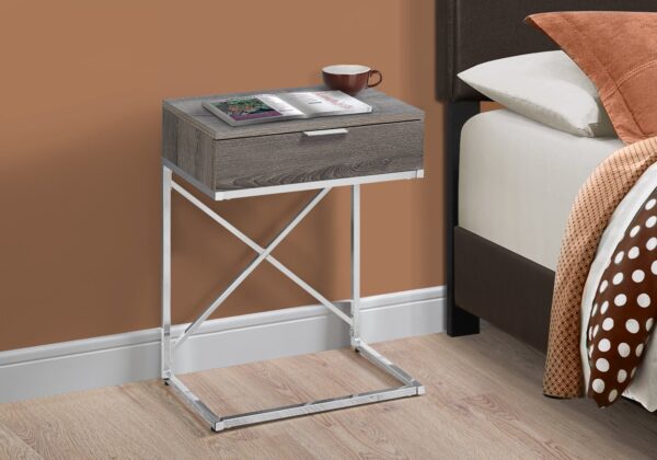 18.2" x 12.8" x 23.5" Dark Taupe  Particle Board  Metal  Accent Table - Image 3