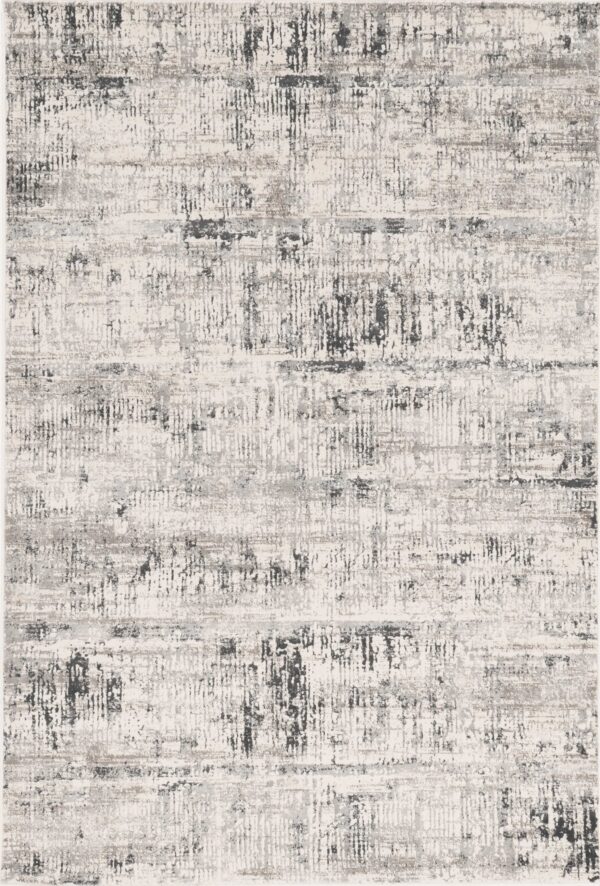 7' x 11'  Polypropylene and Viscose Ivory  Silver Area Rug