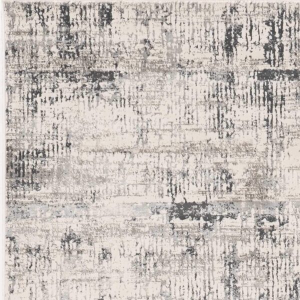 7' x 11'  Polypropylene and Viscose Ivory  Silver Area Rug - Image 3