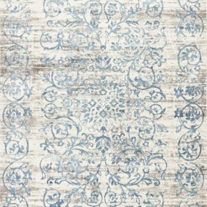 5' x 7'  Polypropylene Ivory or Blue Area Rug
