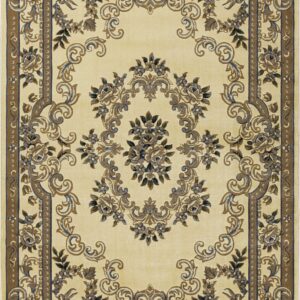 3' x 5' Polypropylene Ivoryor Blue Area Rug