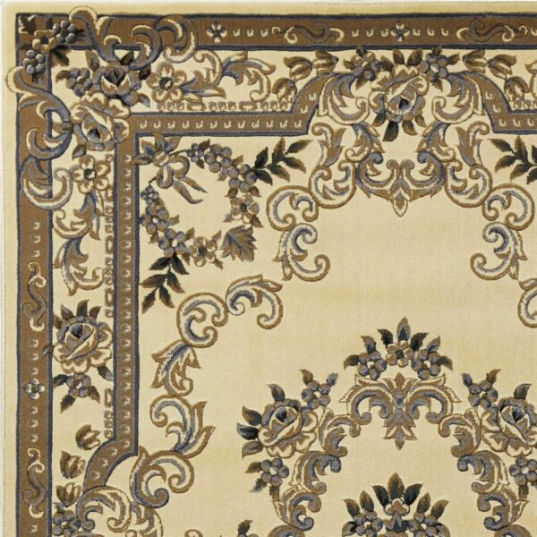 3' x 5' Polypropylene Ivoryor Blue Area Rug - Image 3