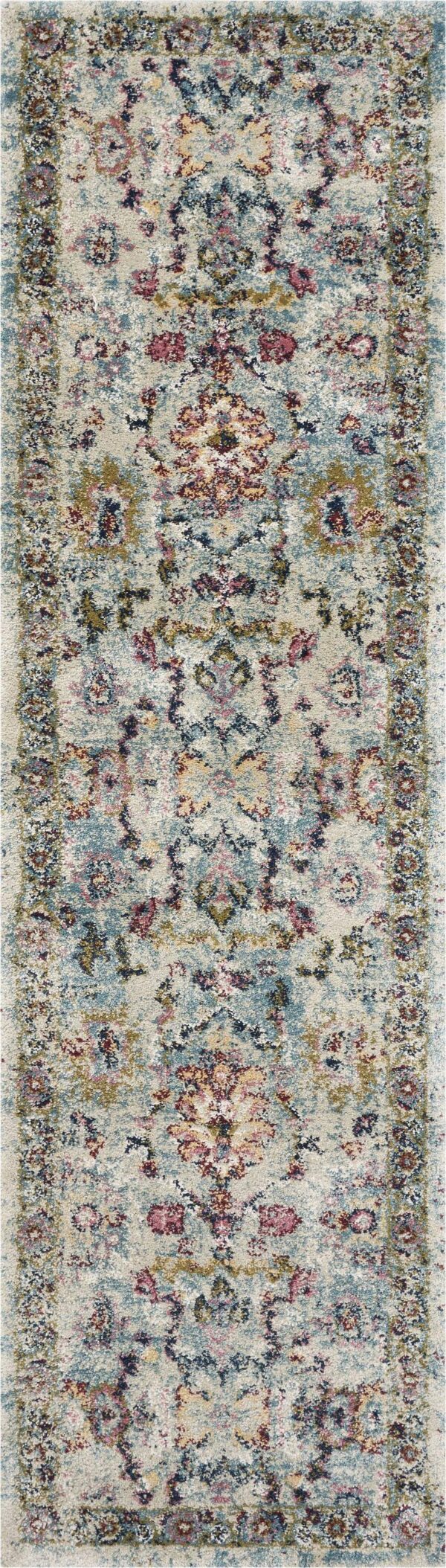 2' x 7' Runner Polypropylene Lt Blue Area Rug