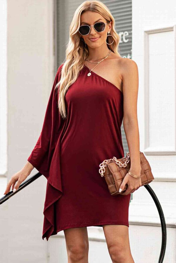One Shoulder Statement Dress - Image 7