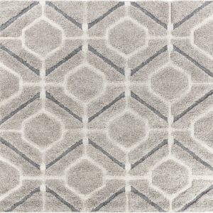 63" X 87" Grey Polypropylene Rug