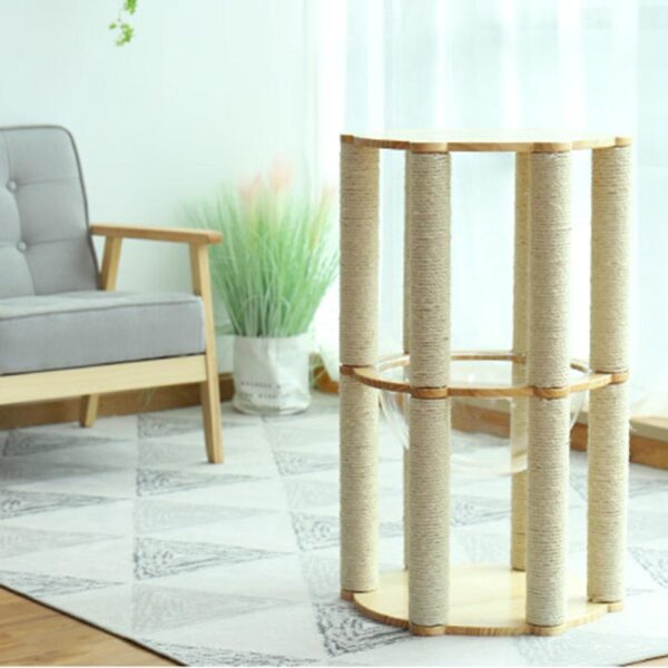 INSTACHEW Hexagon Tower, Scratch Post Cat Bed, Scratching Tower, Tower - Image 4