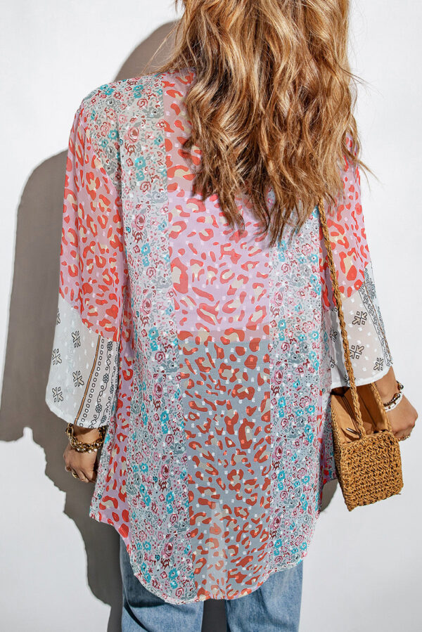 Swiss Dot Printed Open Front Cover Up - Image 3