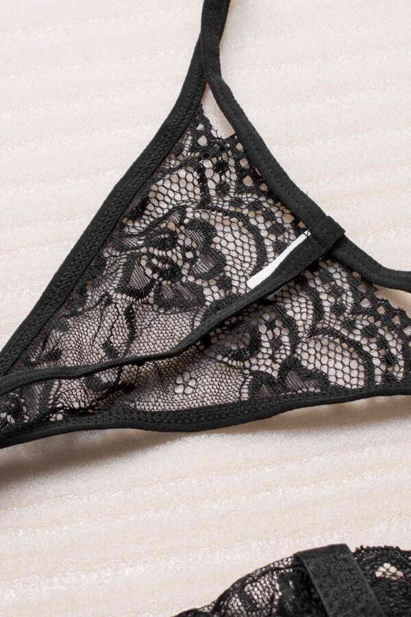Spaghetti Strap Mesh Lace Babydoll Set - Image 7