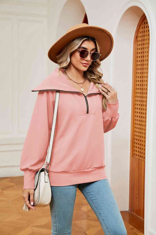 Half-Zip Collared Sweatshirt - Image 7