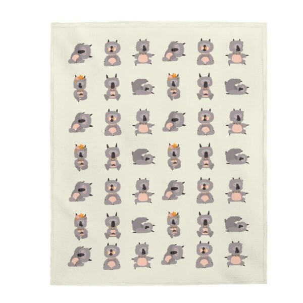 Lama Yoga Poses Velveteen Plush Blanket - Image 3
