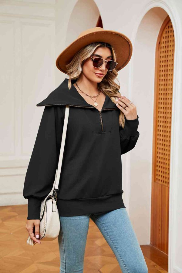Half-Zip Collared Sweatshirt - Image 11