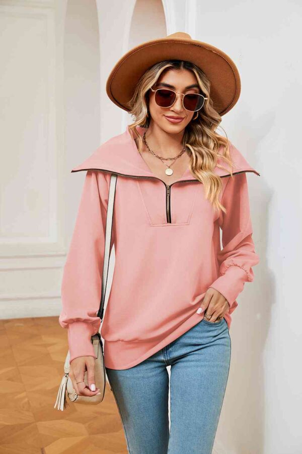 Half-Zip Collared Sweatshirt - Image 5