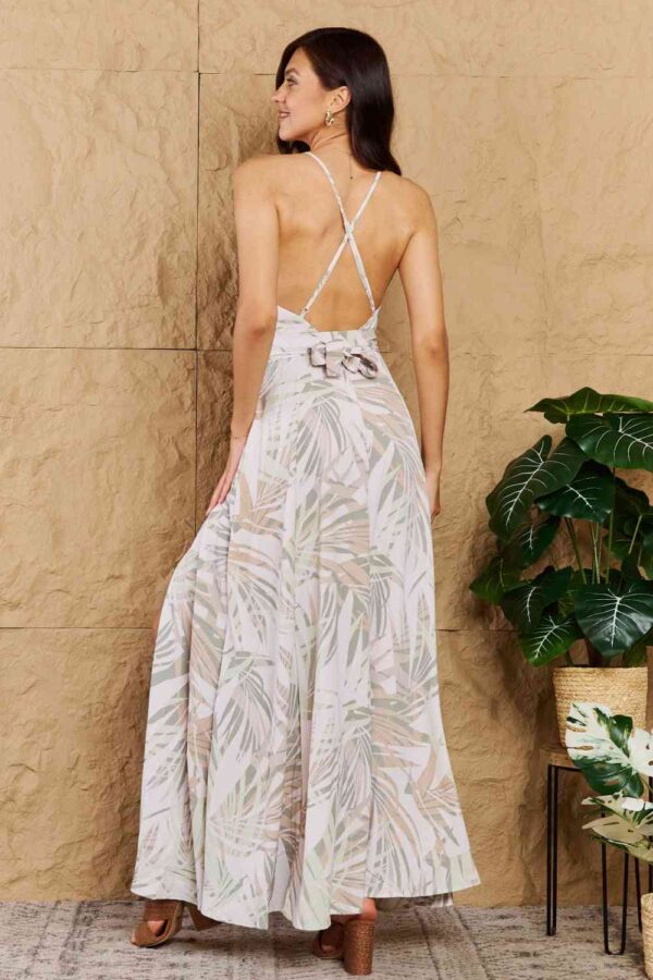 OneTheLand Watch Me Grow Open Cross Back Maxi Dress - Image 2