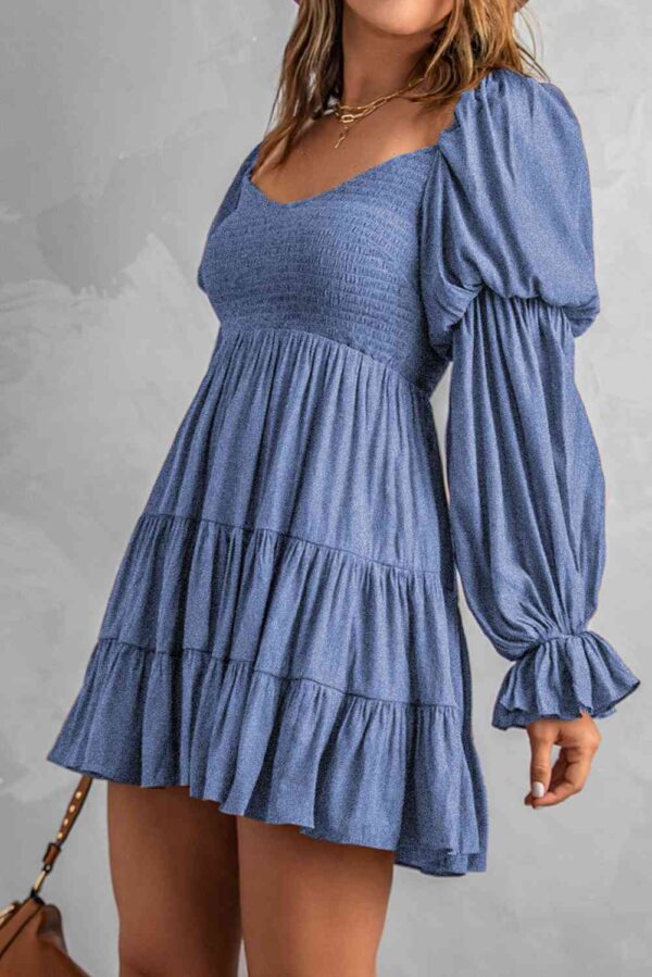 Smocked Off-Shoulder Tiered Mini Dress - Image 22