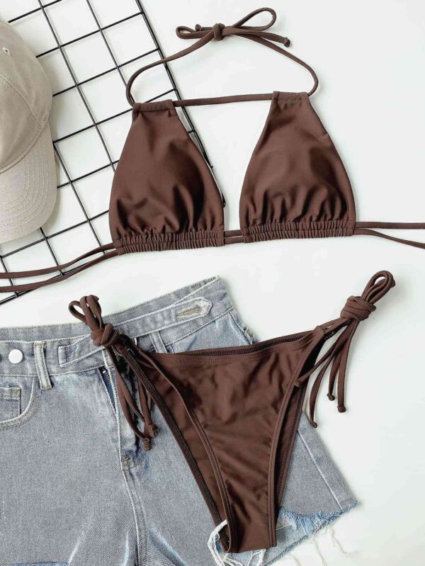 Halter Neck Ruched Bikini Set - Image 2