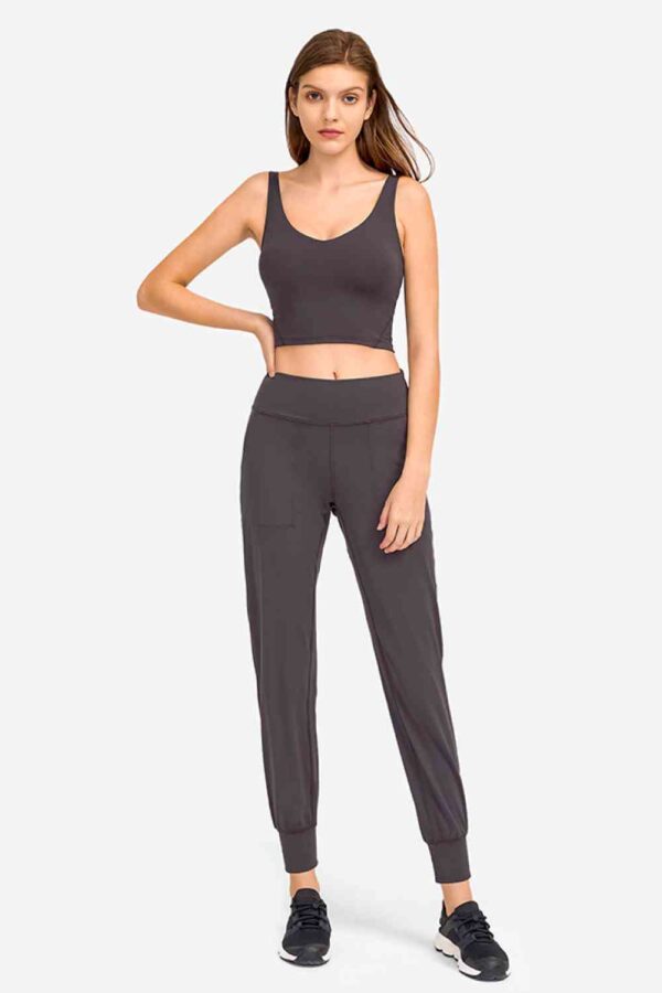 Deep V-Neck Crop Sports Bra - Image 22