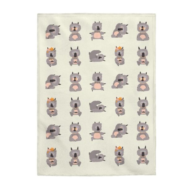Lama Yoga Poses Velveteen Plush Blanket - Image 2