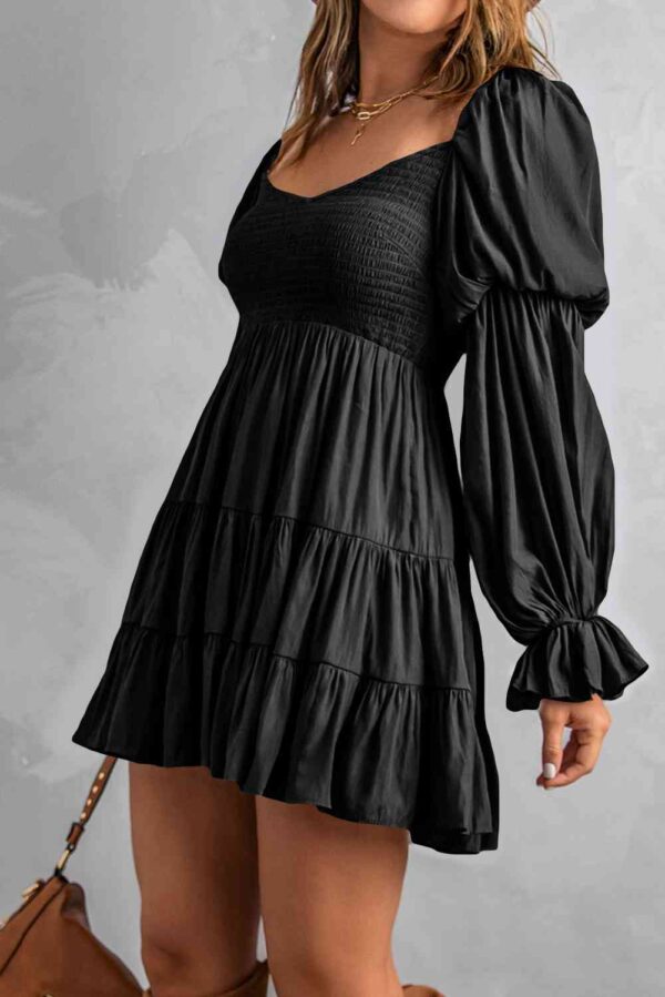 Smocked Off-Shoulder Tiered Mini Dress - Image 15