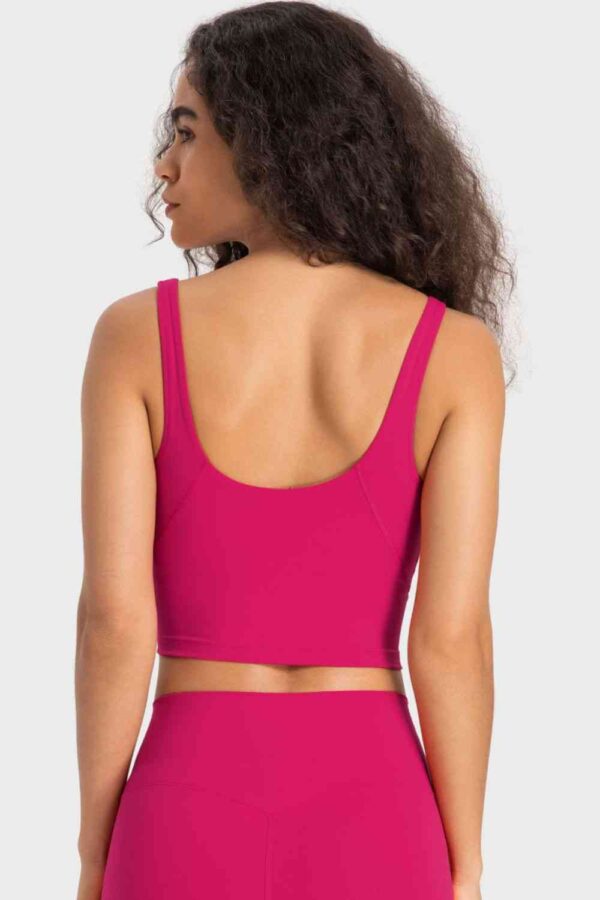 Deep V-Neck Crop Sports Bra - Image 3