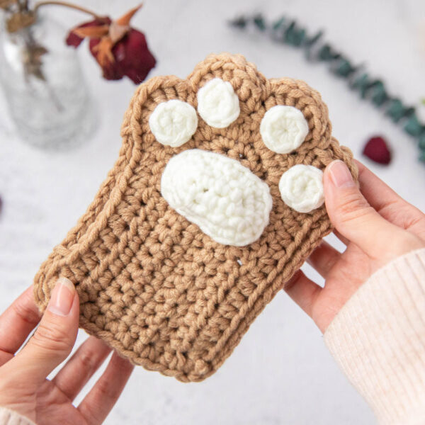Cat Paw Hand-Knitted Winter Gloves - Image 11
