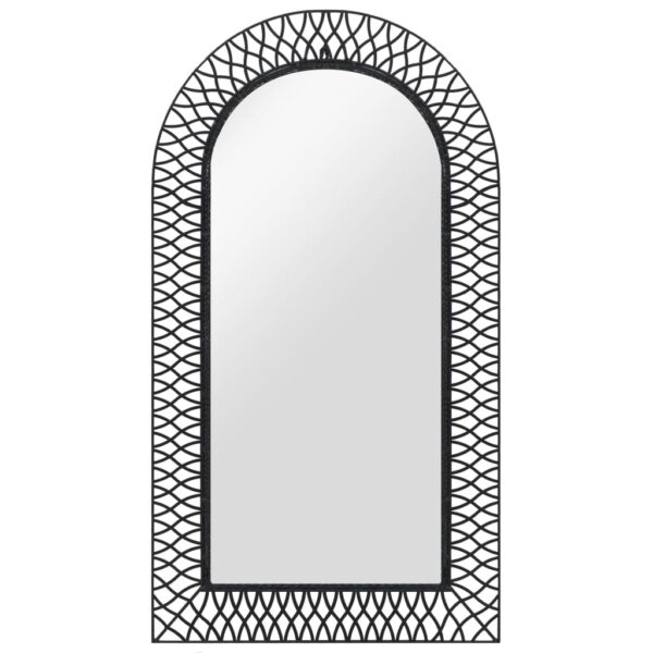 Wall Mirror Arched 19.6"x31.4" Black - Image 2
