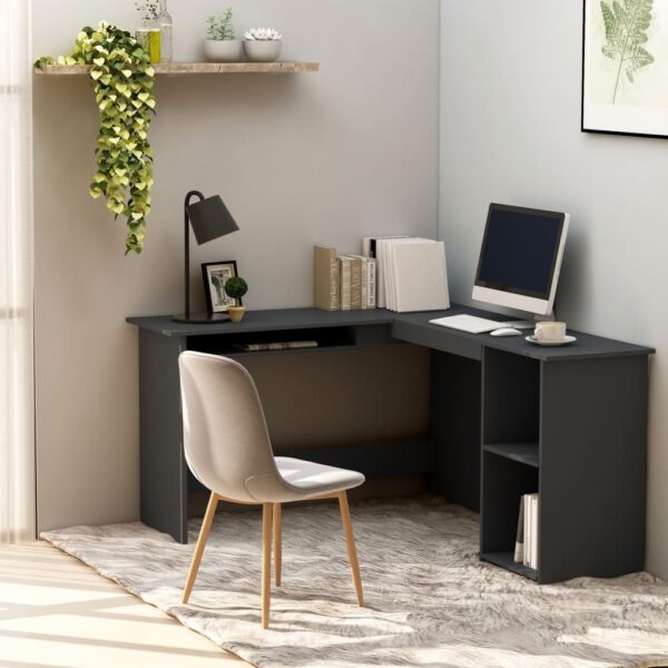 L-Shaped Corner Desk White 47.2"x55.1"x29.5" Chipboard - Image 3