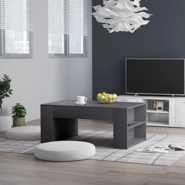 Coffee Table White 39.4"x23.6"x16.5" Chipboard - Image 3