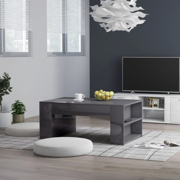 Coffee Table White 39.4"x23.6"x16.5" Chipboard - Image 9
