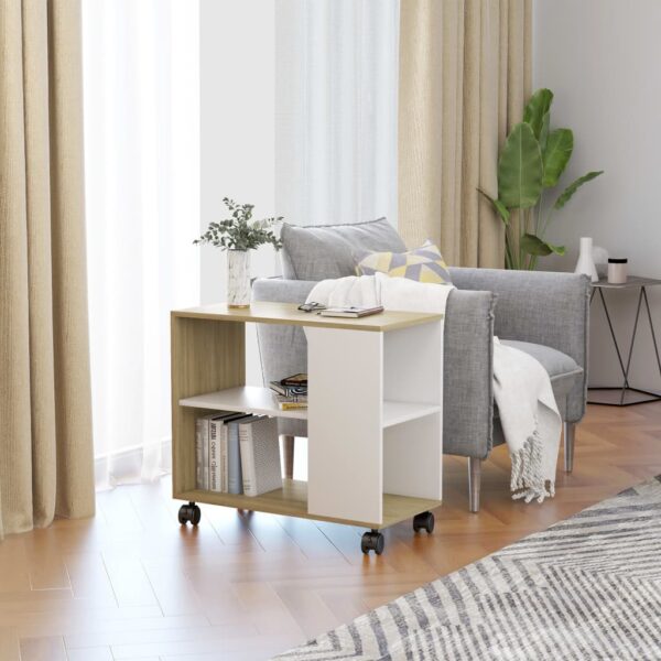 Side Table White 27.6"x13.8"x21.7" Chipboard - Image 6