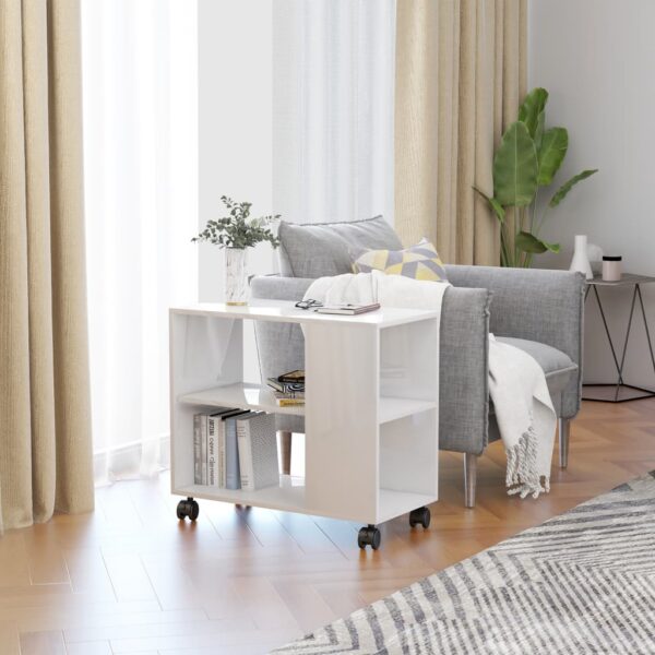 Side Table White 27.6"x13.8"x21.7" Chipboard - Image 7
