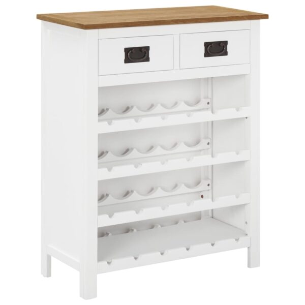 Wine Cabinet 28.3"x12.6"x35.4" Solid Oak Wood - Image 2
