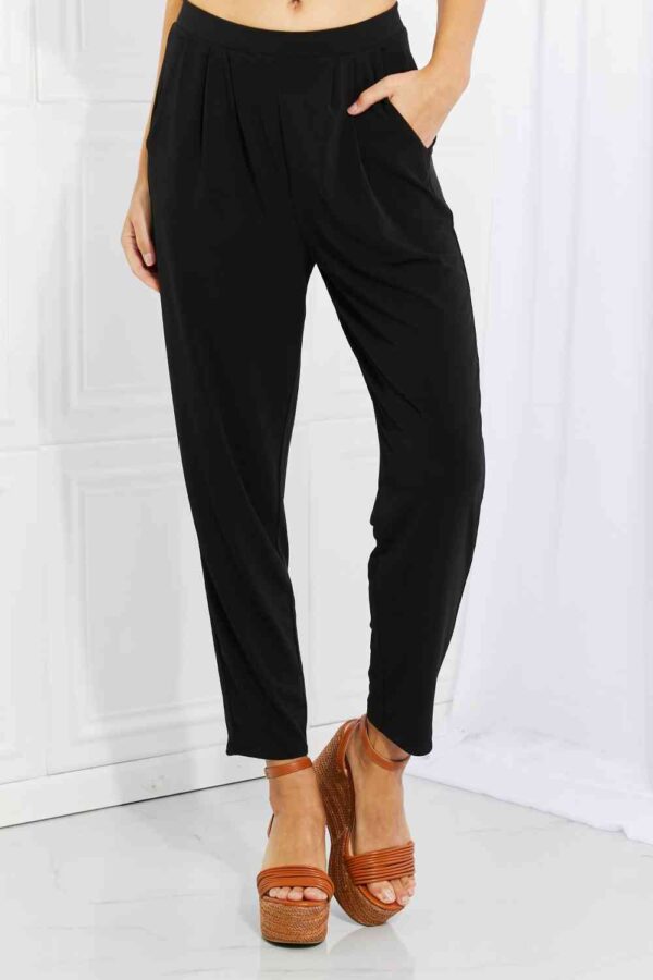 Zenana Pleated High Waist Pants with Side Pockets - Image 3