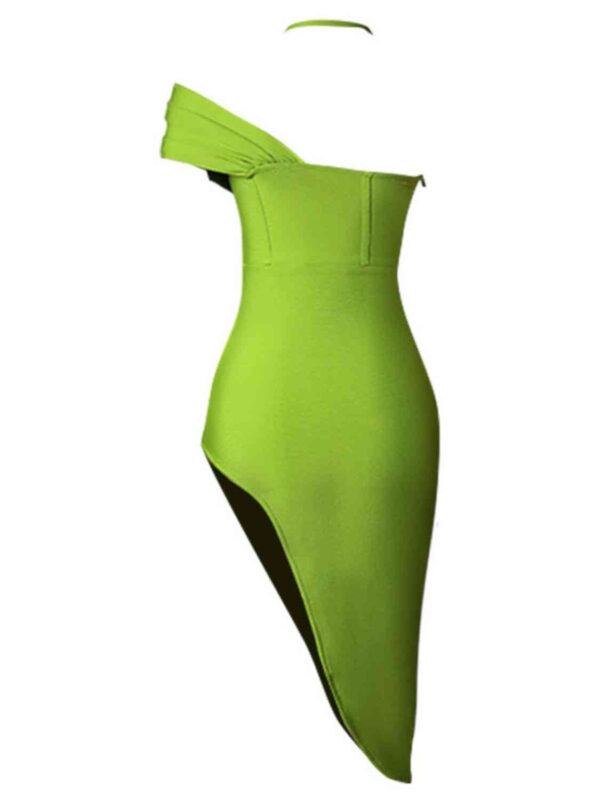Halter Neck Seam Detail Split Dress - Image 6
