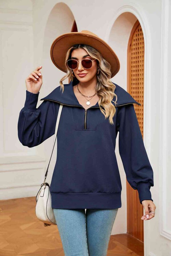 Half-Zip Collared Sweatshirt - Image 4